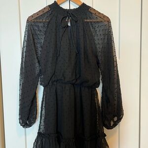 Blue Rain Black Long Sleeve Dress